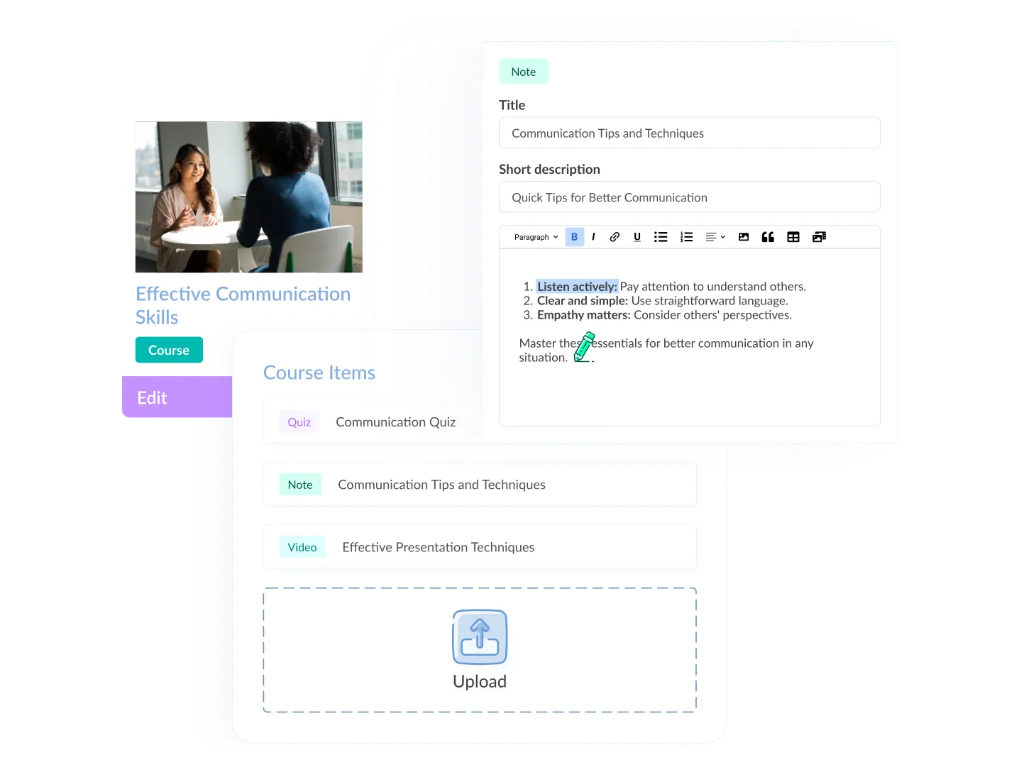Synap online exam platform UI