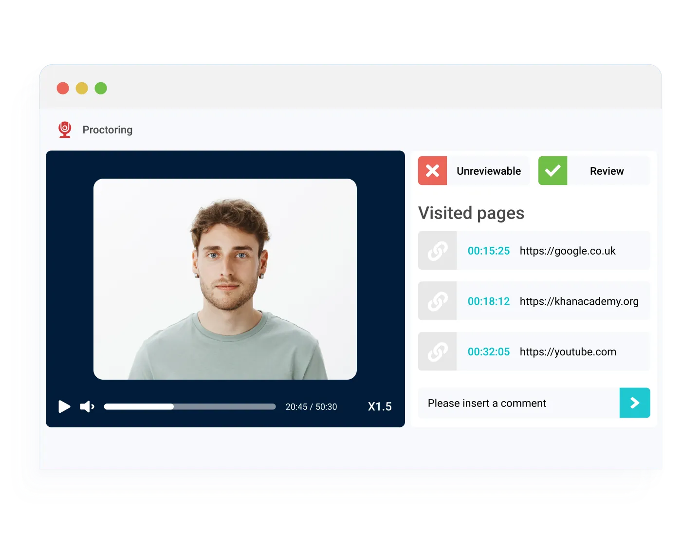 Synap online exam platform UI