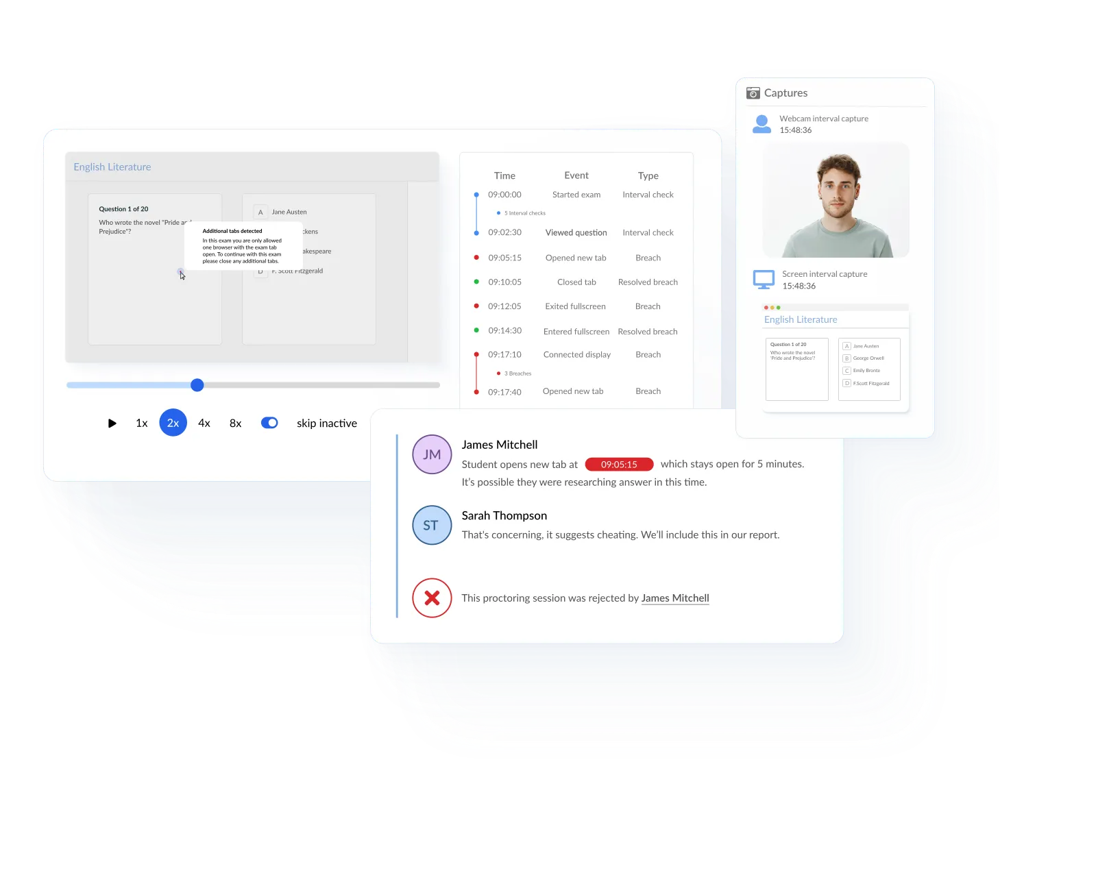 Synap online exam platform UI